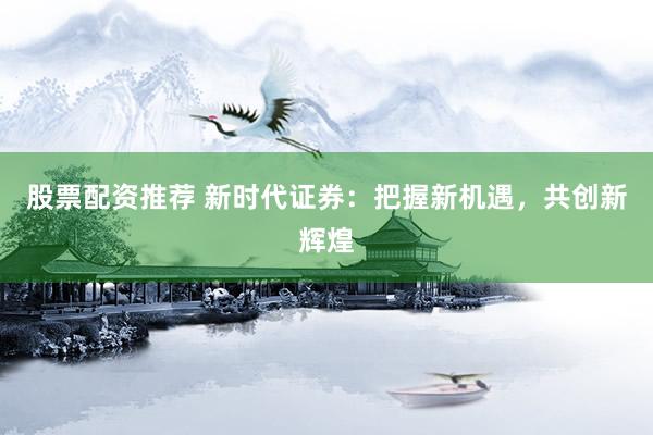 股票配资推荐 新时代证券:把握新机遇,共创新辉煌